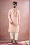Buy_Rng Safawala_Pink Cotton, Silk Embroidery Blush Kurta Set _at_Aza_Fashions