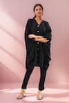 Buy Naintara Bajaj Black V-neck Korean Bsy Top And Pant Set at Aza Fashions Buy_Naintara Bajaj_Black V-neck Korean Bsy Top And Pant Set _at_Aza_Fashions