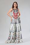 Buy_Payal Singhal_Multi Color Floral Embroidered Top And Sharara Set _at_Aza_Fashions