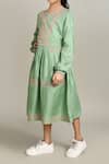 Buy_Samyukta Singhania_Green Girls Fit And Flare Dress For Girls _Online_at_Aza_Fashions