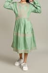 Samyukta Singhania_Green Girls Fit And Flare Dress For Girls _at_Aza_Fashions