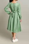 Shop_Samyukta Singhania_Green Girls Fit And Flare Dress For Girls _at_Aza_Fashions