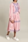 Buy_Samyukta Singhania_Pink Fit And Flare Cotton Dress For Girls _Online_at_Aza_Fashions