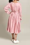 Shop_Samyukta Singhania_Pink Fit And Flare Cotton Dress For Girls _at_Aza_Fashions
