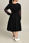 Shop_Samyukta Singhania_Black Girls Cotton Fit And Flare Dress For Girls _at_Aza_Fashions