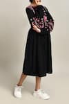 Samyukta Singhania_Black Girls Cotton Fit And Flare Dress For Girls _Online_at_Aza_Fashions