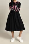 Shop_Samyukta Singhania_Black Girls Cotton Fit And Flare Dress For Girls _Online_at_Aza_Fashions