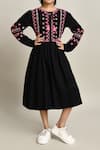 Samyukta Singhania_Black Girls Cotton Fit And Flare Dress For Girls _at_Aza_Fashions