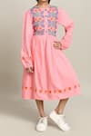 Buy_Samyukta Singhania_Pink Fit And Flare Cotton Dress For Girls _Online_at_Aza_Fashions