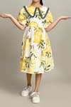 Samyukta Singhania_White Floral Fit And Flare Dress For Girls _Online_at_Aza_Fashions