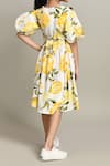Shop_Samyukta Singhania_White Floral Fit And Flare Dress For Girls _at_Aza_Fashions