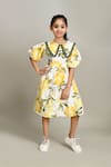 Buy_Samyukta Singhania_White Floral Fit And Flare Dress For Girls 