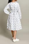 Shop_Samyukta Singhania_White Floral Print Cotton Fit And Flare Dress For Girls _at_Aza_Fashions