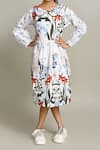 Buy_Samyukta Singhania_White Floral Print Cotton Fit And Flare Dress For Girls _Online_at_Aza_Fashions