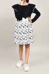 Buy_Petite Pomme_Black Cotton Bows Full Sleeve Floral Printed Dress _Online_at_Aza_Fashions