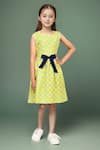 Buy_Petite Pomme_Yellow Cotton Sleeveless Polka Dot Frock _at_Aza_Fashions