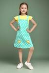 Buy Petite Pomme Yellow Cotton Polka Dungarees Dress Set at Aza Fashions Buy_Petite Pomme_Yellow Cotton Polka Dungarees Dress Set _at_Aza_Fashions