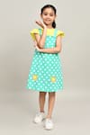 Shop_Petite Pomme_Yellow Cotton Polka Dungarees Dress Set _Online_at_Aza_Fashions