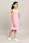 Shop_Samyukta Singhania_Yellow Polka Dungarees Dress Set For Girls _Online_at_Aza_Fashions