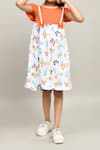 Petite Pomme_Orange Cotton White Aop Knee-length Dress _Online_at_Aza_Fashions
