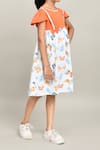 Buy_Petite Pomme_Orange Cotton White Aop Knee-length Dress _Online_at_Aza_Fashions