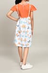 Shop_Petite Pomme_Orange Cotton White Aop Knee-length Dress _at_Aza_Fashions