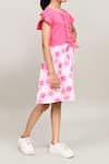 Petite Pomme_Pink Cotton Floral Print Knee-length Dress _Online_at_Aza_Fashions