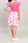 Shop_Petite Pomme_Pink Cotton Floral Print Knee-length Dress _at_Aza_Fashions