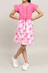 Shop_Petite Pomme_Pink Cotton Floral Print Knee-length Dress _Online_at_Aza_Fashions