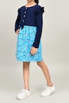 Buy_Petite Pomme_Blue Cotton Full Sleeves Navy And T Printed Dress _Online_at_Aza_Fashions