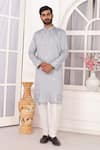Shop_Arihant Rai Sinha_Gray Silk Embroidery Grey Kurta Set With Aligadhi Pant 