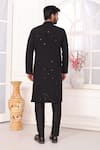 Shop_Arihant Rai Sinha_Black Silk Embroidery Kurta And Aligadhi Pant Set _at_Aza_Fashions