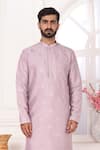 Shop_Arihant Rai Sinha_Lilac Silk Embroidery Kurta And Aligadhi Pant Set _Online_at_Aza_Fashions