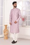 Arihant Rai Sinha_Lilac Silk Embroidery Kurta And Aligadhi Pant Set _at_Aza_Fashions