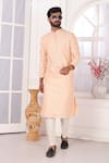 Buy_Arihant Rai Sinha_Peach Silk Embroidery Kurta Set _at_Aza_Fashions