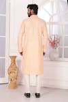 Arihant Rai Sinha_Peach Silk Embroidery Kurta Set _Online_at_Aza_Fashions