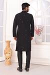 Shop_Arihant Rai Sinha_Black Silk Embroidery Art Straight Kurta _at_Aza_Fashions