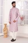 Buy_Arihant Rai Sinha_Lilac Silk Embroidery Purple Straight Kurta _Online_at_Aza_Fashions