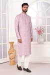 Buy_Arihant Rai Sinha_Lilac Silk Embroidery Purple Straight Kurta _at_Aza_Fashions