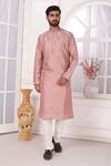 Arihant Rai Sinha_Pink Silk Embroidery Art Straight Kurta _at_Aza_Fashions