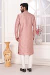 Shop_Arihant Rai Sinha_Pink Silk Embroidery Art Straight Kurta _at_Aza_Fashions