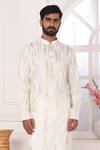Arihant Rai Sinha_Cream Silk Embroidery Straight Kurta_Online_at_Aza_Fashions