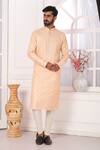 Buy_Arihant Rai Sinha_Peach Silk Embroidery Art Straight Kurta 