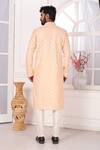 Arihant Rai Sinha_Peach Silk Embroidery Art Straight Kurta _Online_at_Aza_Fashions