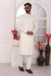 Buy_Arihant Rai Sinha_Cream Silk Embroidery Kurta Set _at_Aza_Fashions