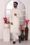 Arihant Rai Sinha_Cream Silk Embroidery Kurta Set _at_Aza_Fashions