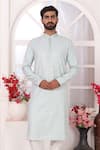 Arihant Rai Sinha_Mint Silk Embroidery Green Kurta Set _at_Aza_Fashions
