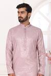 Buy_Arihant Rai Sinha_Purple Silk Embroidery Straight Kurta Set _Online_at_Aza_Fashions