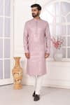 Shop_Arihant Rai Sinha_Purple Silk Embroidery Straight Kurta Set _Online_at_Aza_Fashions
