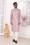 Arihant Rai Sinha_Purple Silk Embroidery Straight Kurta Set _at_Aza_Fashions